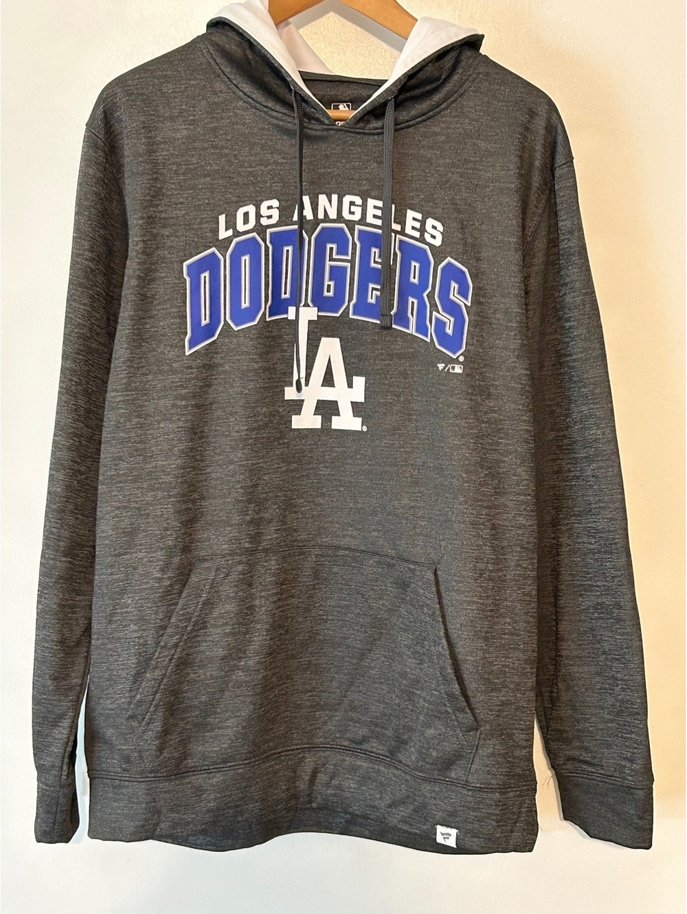 Los Angeles Dodgers MLB Hoodie in Gray and White, Size Large